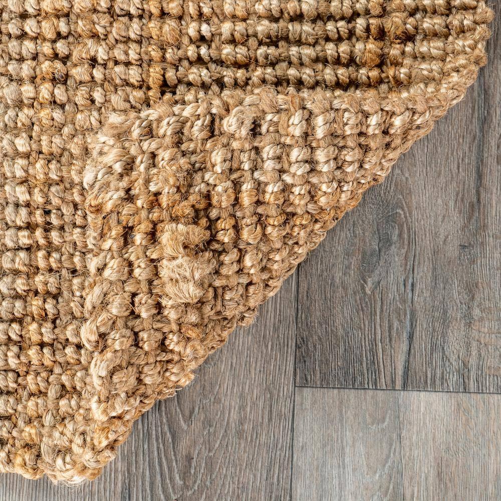 nuLOOM Ashli Solid Farmhouse Jute Area Rug, 3' x 5', Natural