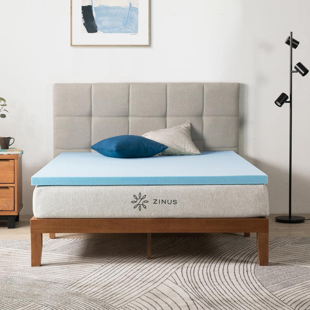 Zinus 2" Green Tea Cooling Gel Memory Foam Mattress Topper, Full