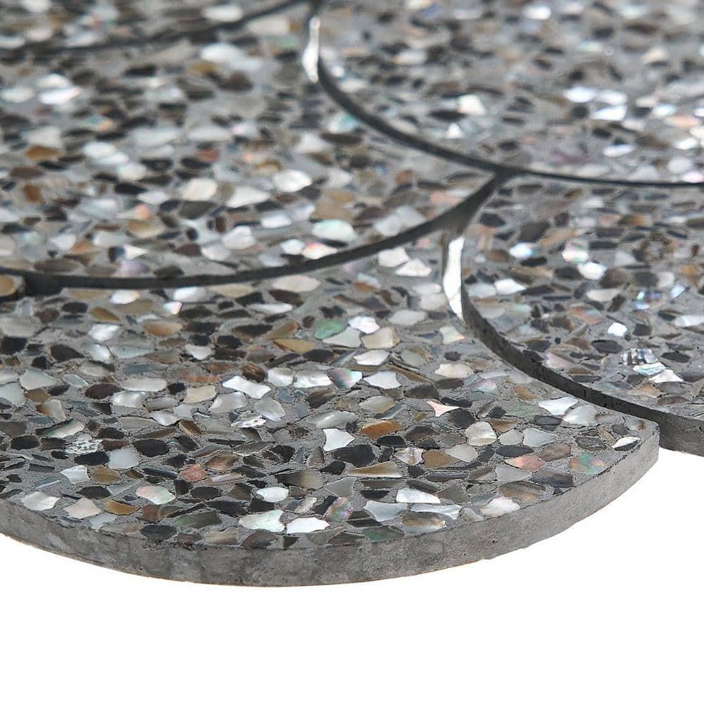 Shoal 5" Fishscale Terrazzo and Pearl Wall & Floor Mosaic Tile (0.74 Sq. Ft. / Sheet)