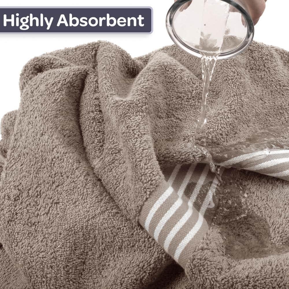 Lavish Home 35x70 Luxury Cotton Bath Towels, Beige