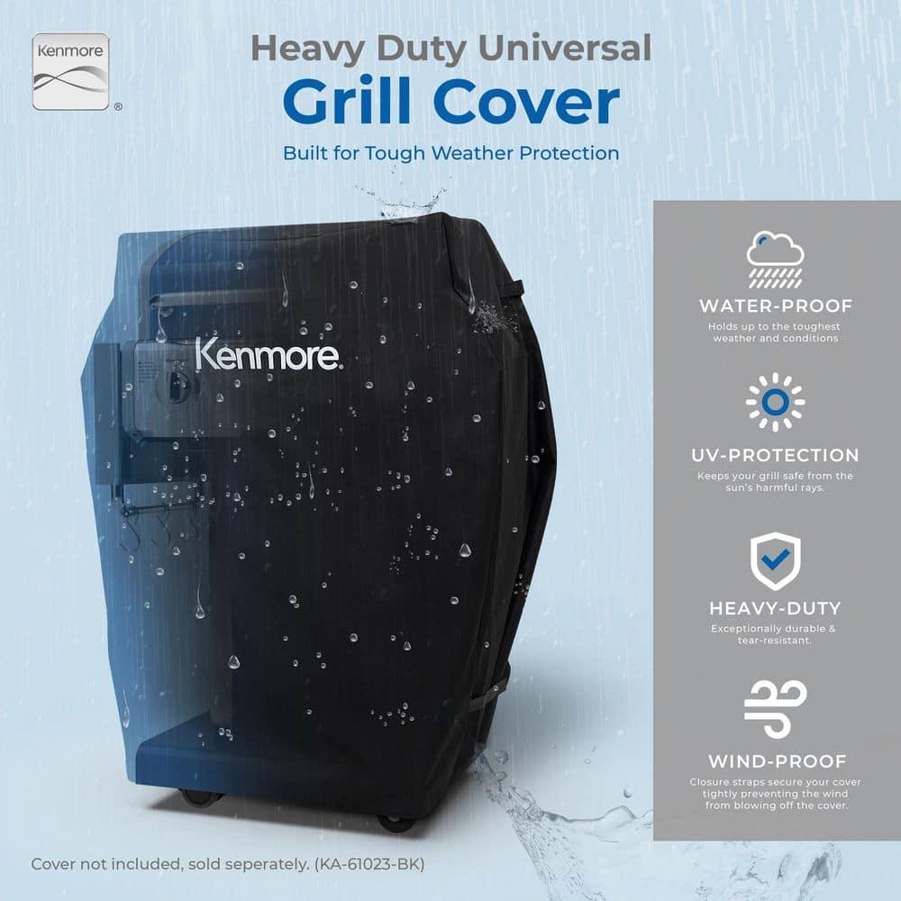 Kenmore 3-Burner Propane Gas Grill with Foldable Side Tables for Outdoor BBQ