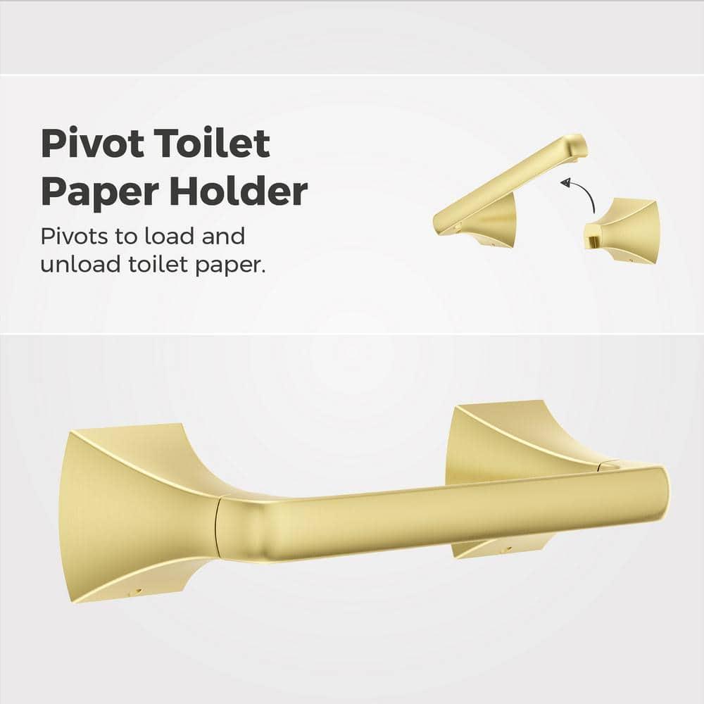 Pfister Bph-Bie0 Bruxie Wall Mounted Pivoting Toilet Paper Holder - Gold