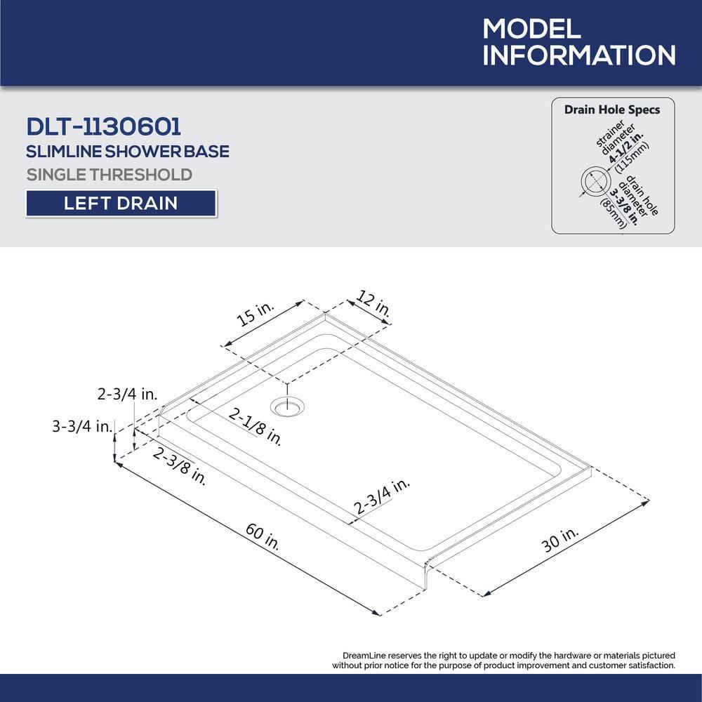 Visions 60" W x 74.75" Semi-Frameless Shower Encolusure