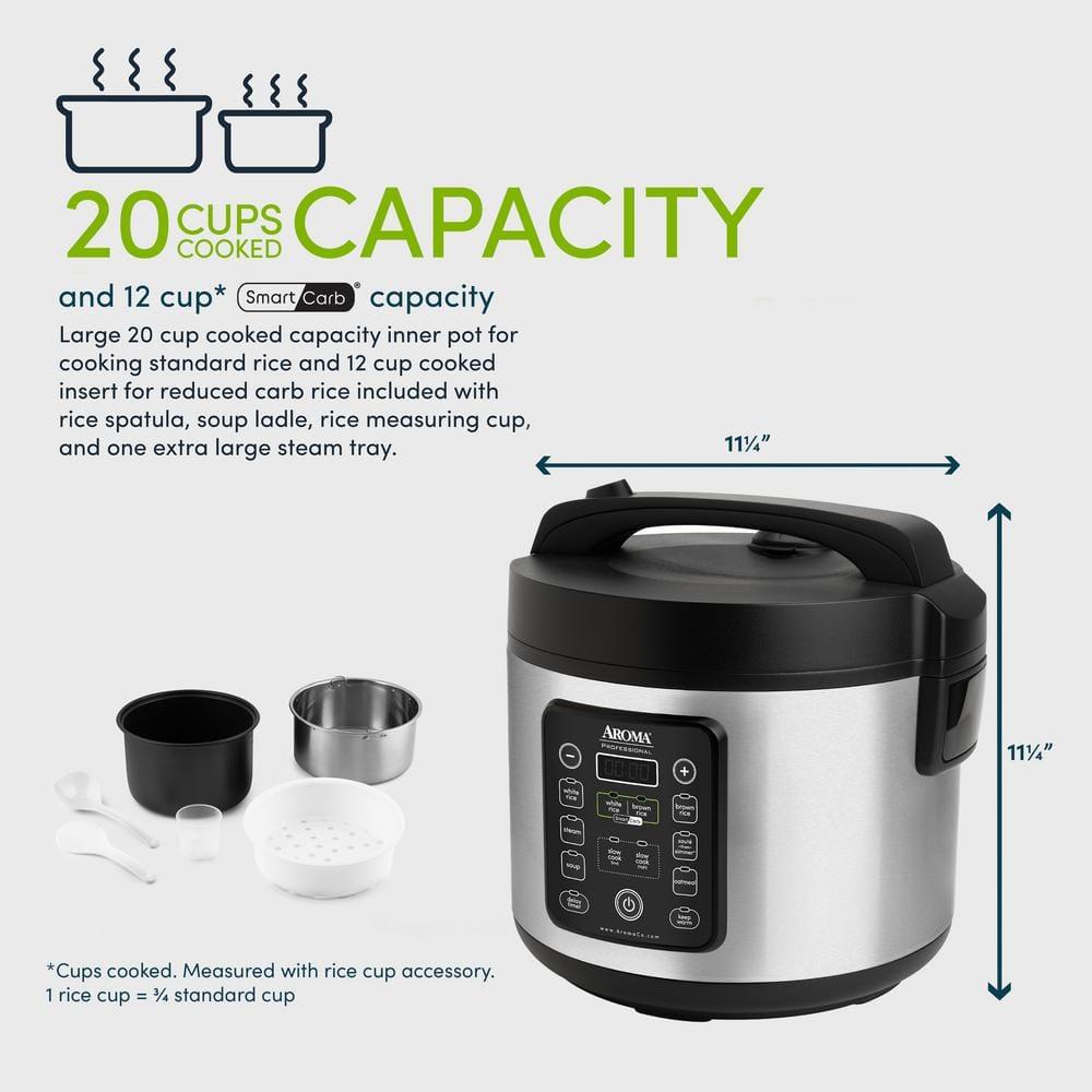 Aroma SmartCarb® 10-Cup (Uncooked) / 20-Cup (Cooked) Cool Touch Rice Cooker, Stainless Steel, 5 Qt & Reviews | Wayfair