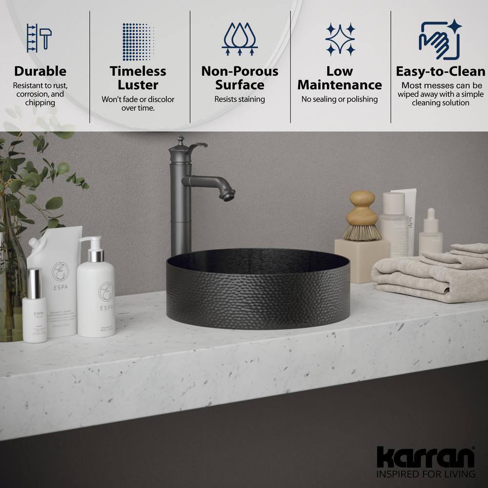 Karran Cinox 15'' Stainless Steel Circular Bathroom Sink