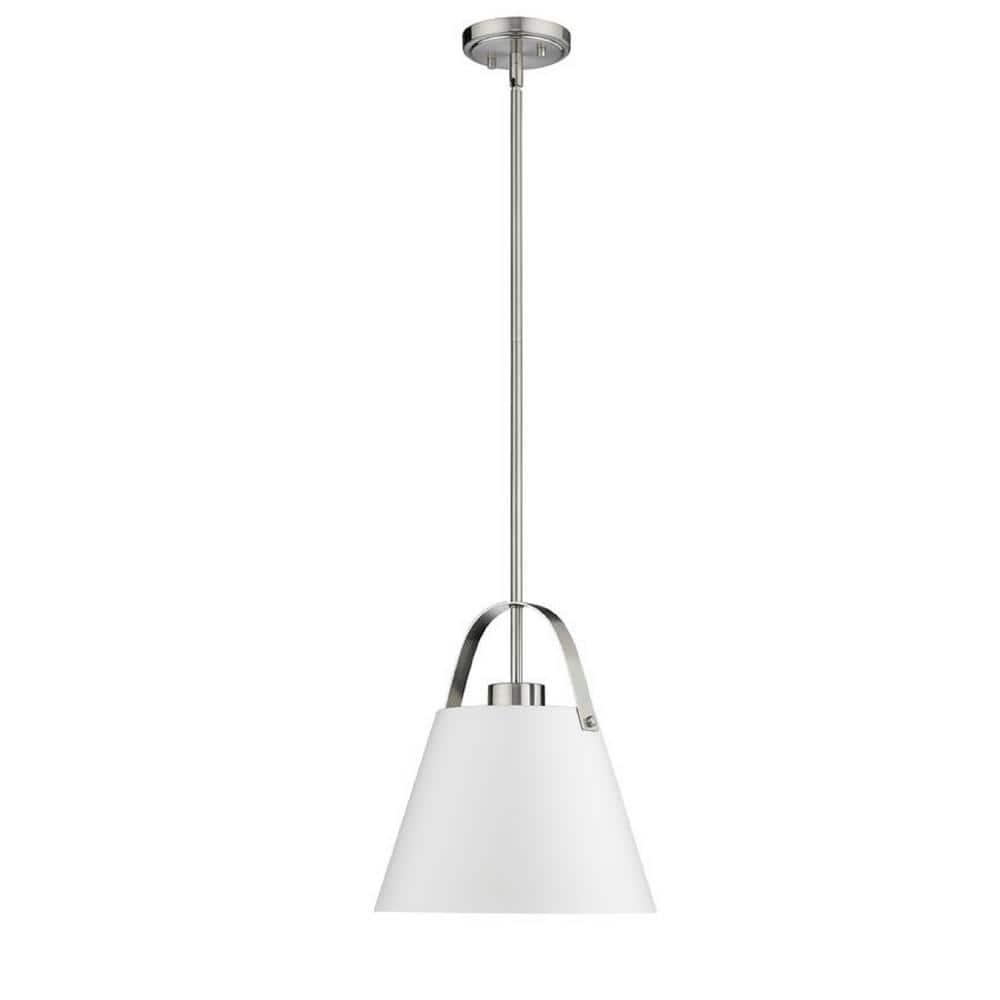 Z-Lite Z-Studio 1 - Light Pendant in  Matte White/Brushed Nickel