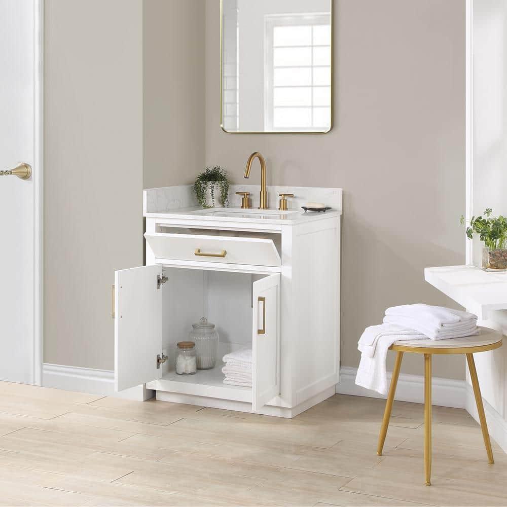 Altair 30" Single Bathroom Vanity in White without Mirror