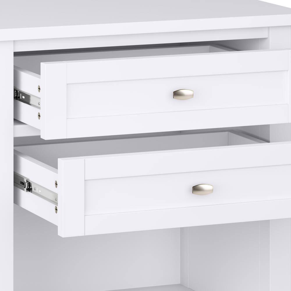 Simpli Home Warm Shaker 24"W Solid Wood Bedside Table with Two Drawers
