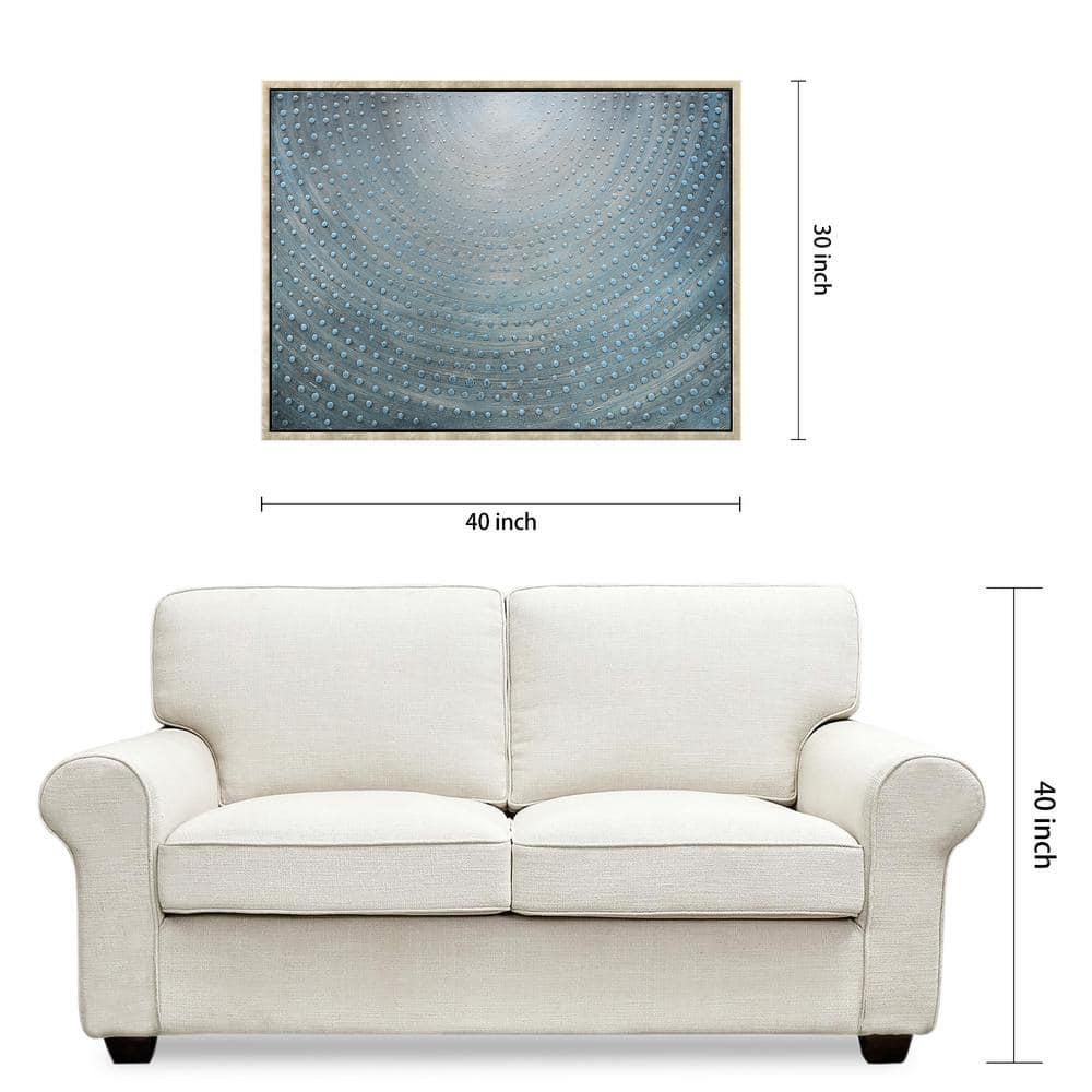 Empire Art Direct Cosmic Swirl Textured Metallic Hand Painted Blue Framed Canvas Wall Art