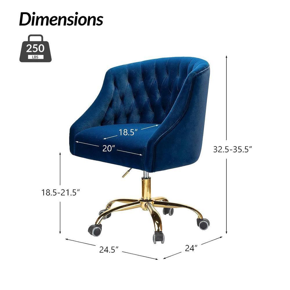 14 Karat Home Lydia Manager's Chair with Swivel, Navy