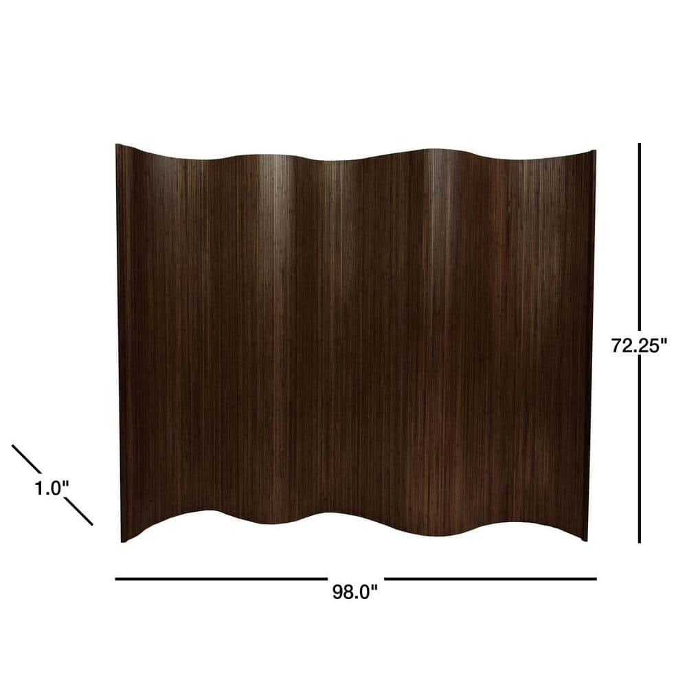 6 ft. Tall Bamboo Wave Screen - Dark Mocha