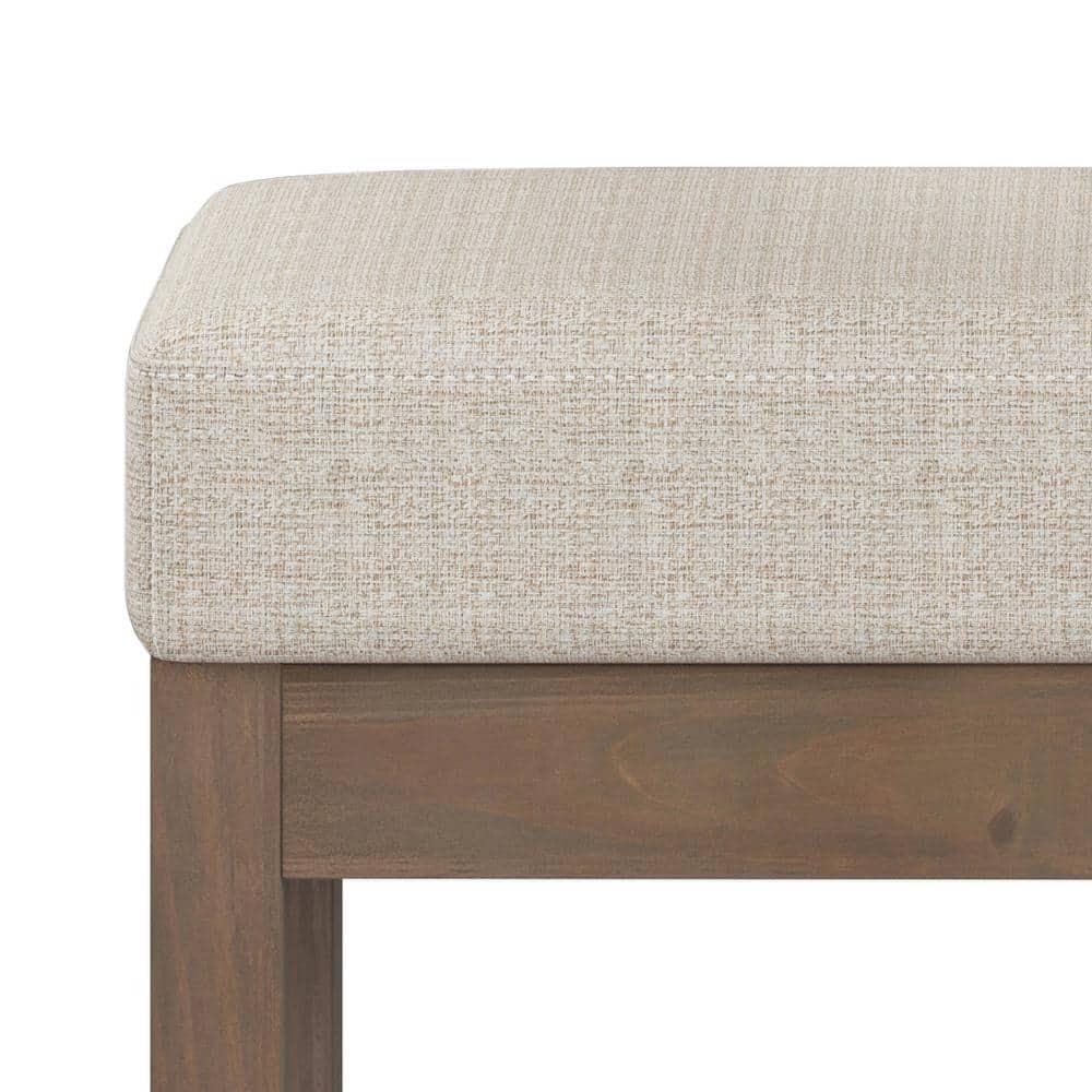 Simpli Home Milltown 26 in Wide Rectangle Footstool Small Ottoman Bench