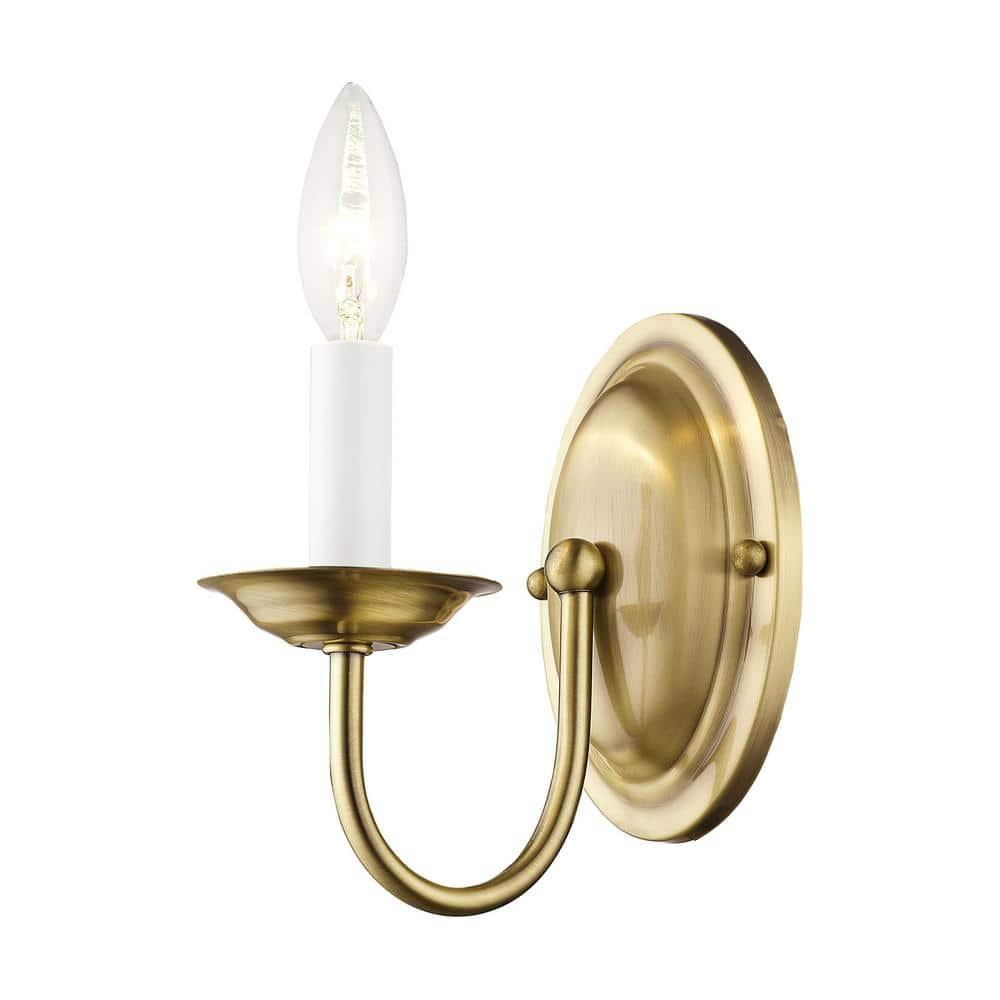 Livex Lighting Home Basics 1 - Light Wall Light in  Antique Brass