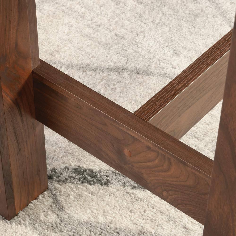 Sauder Boone Mountain Dining Table Grand Walnut: 1" Thick Top, Seats 4, Laminated Surface, Metal Frame: CARB Certified, Non-Extendable