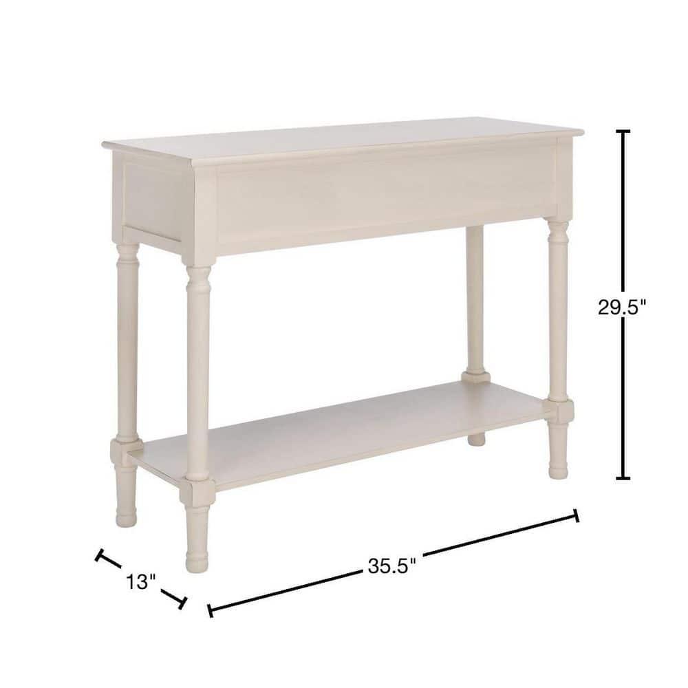Ryder 2 Drawer Console Table - Distressed White/Greige - Safavieh