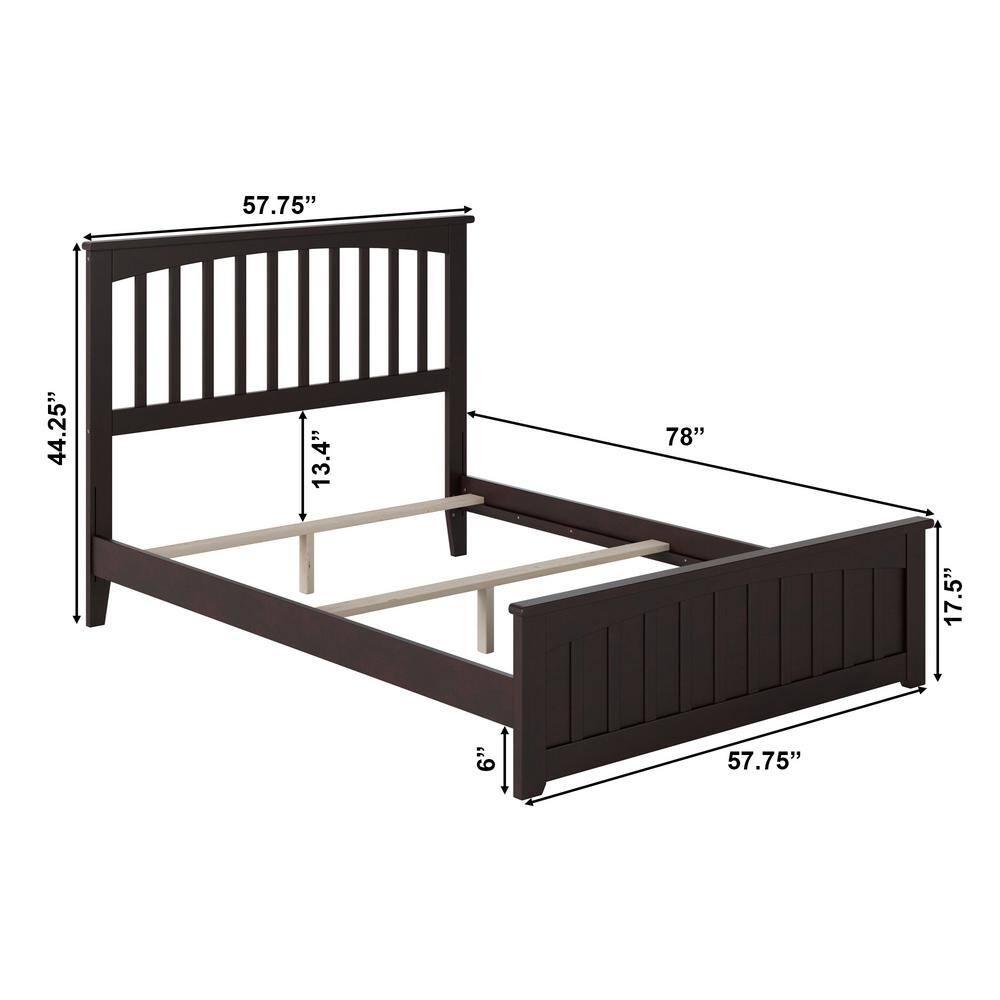 AFI Furnishings Mission Low Profile Solid Wood Platform Bed with Matching Footboard