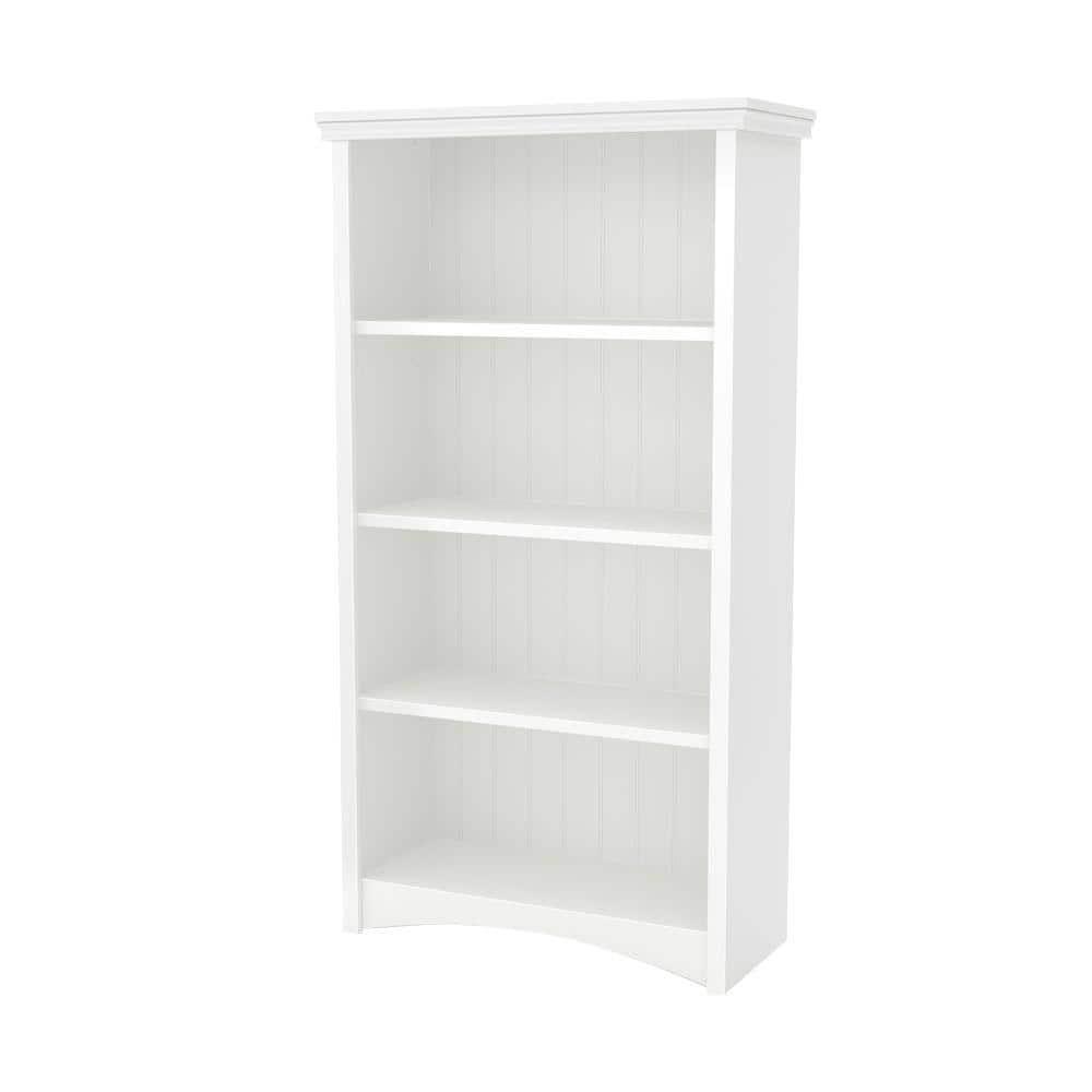 57.75" Gascony 4 Shelf Bookcase White - South Shore: Laminated, Adjustable, Anti-Tip