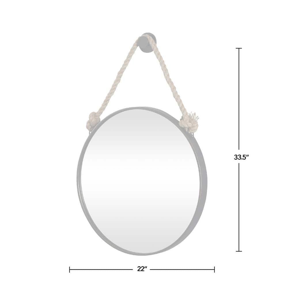 FirsTime & Co. Bronze Dockline Wall Mirror, Coastal, Round, 22 x 2 x 33.5 in