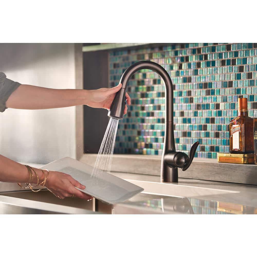 Moen Arbor One Handle High Arc Pulldown Bar Faucet with Reflex Technology
