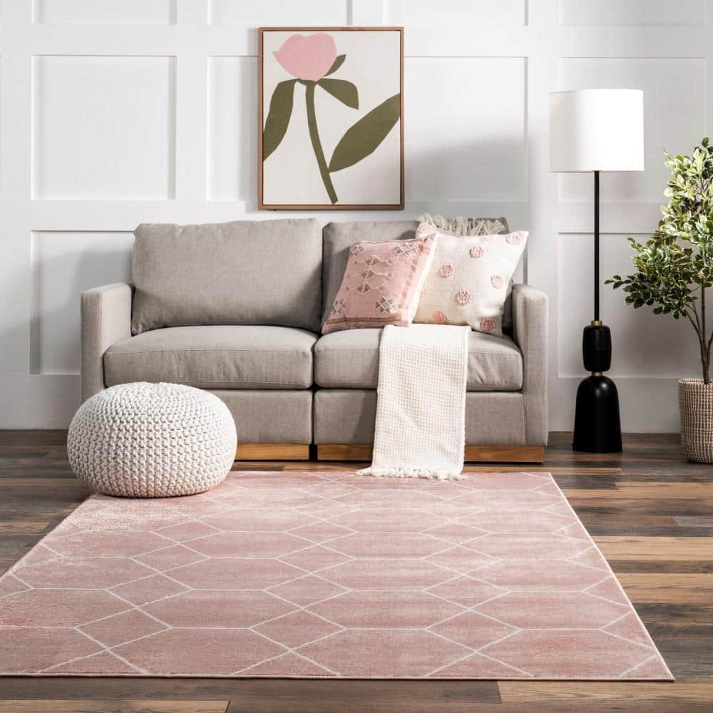 Nuloom Veronica Geometric 4x6 Indoor Area Rug for Living Room Bedroom Dining Room, Pink