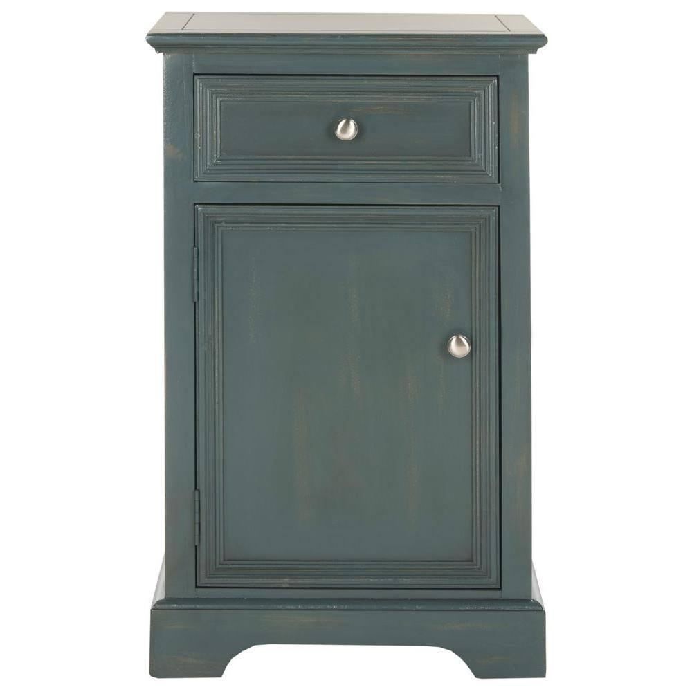 Jarome Nightstand with Storage - Dark Teal - Safavieh.