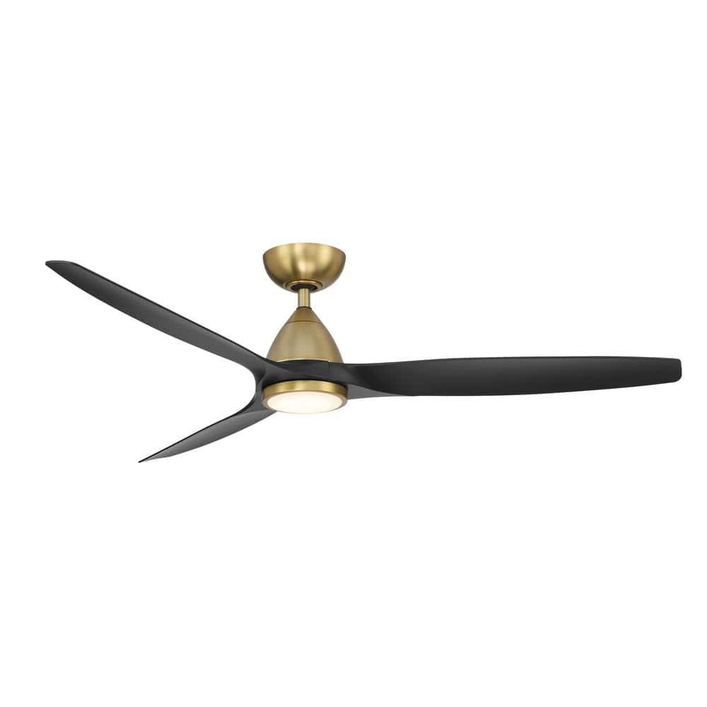 Skylark 3 - Blade Indoor/Outdoor Smart Ceiling Fan with Adjustable CCT 2700K-3000K-4000K-5000K LED Light Kit and Remote Control Included, Works With Alexa and iOS or Android App