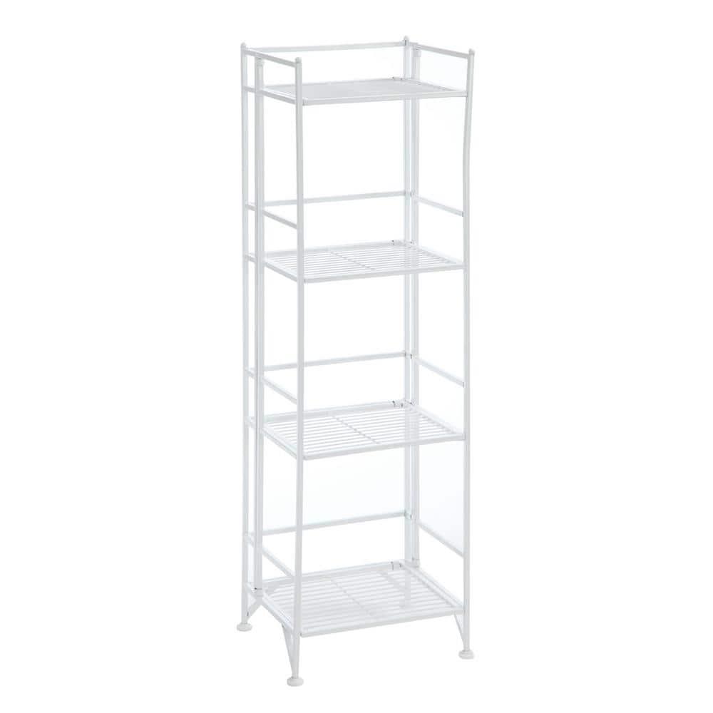 Convenience Concepts Designs2Go Metal Folding 4 Shelf Bookcase, White