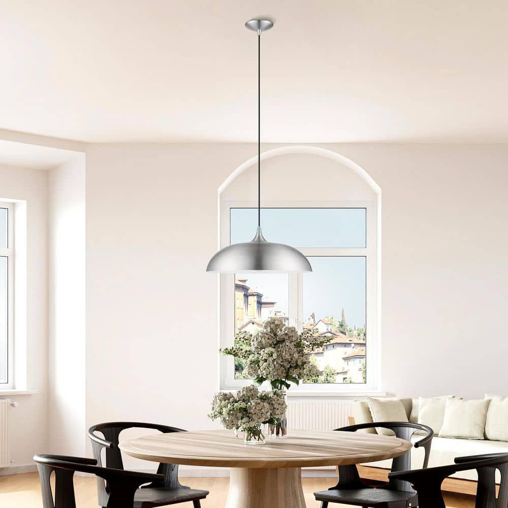 Livex Lighting Amador 1 - Light Pendant in  Brushed Aluminum/Polished Chrome