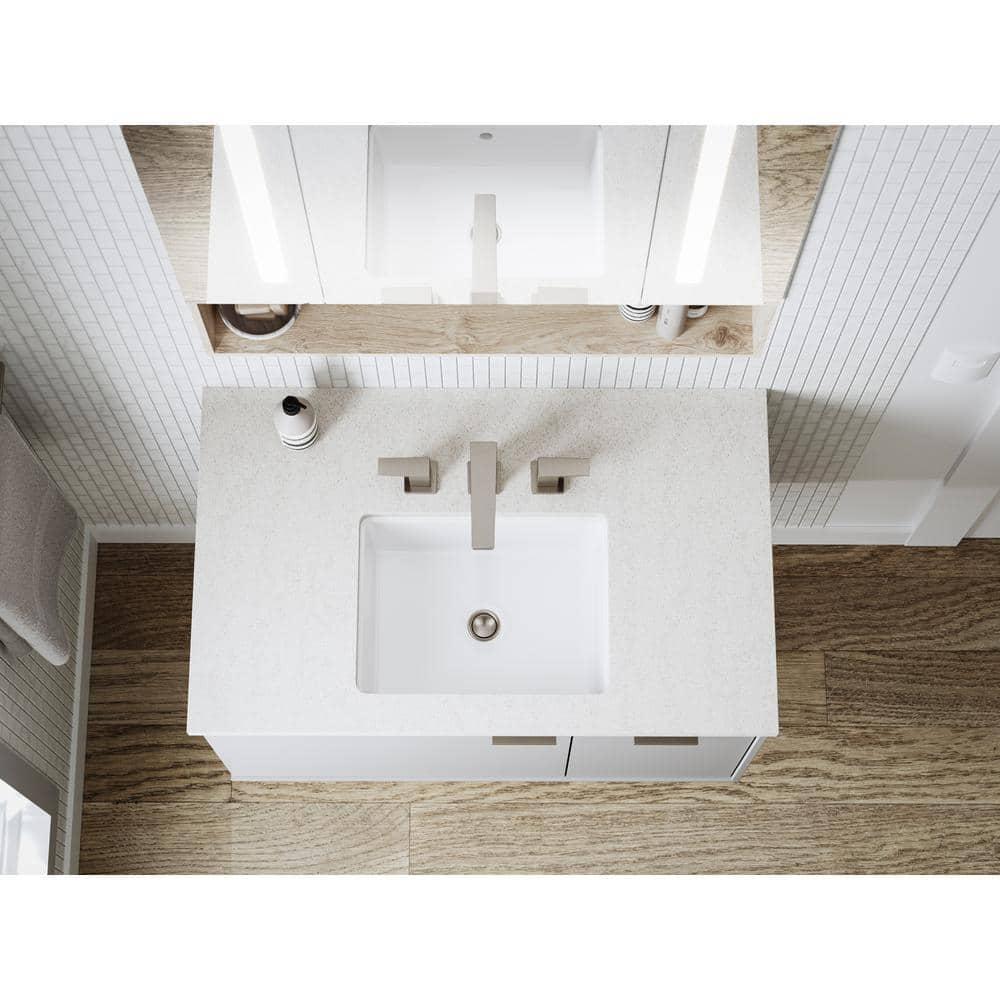 Verticyl 17" Rectangular Under-Mount Bathroom Sink with Overflow Drain