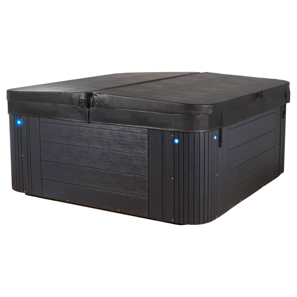 Grand Banks 6-Person 81-Jet Non-Lounger Hot Tub Spa with 3 Pumps, LED Lighting, Stainless Steel Heater and Ozonator, Insulated Cover Included and Steps Included