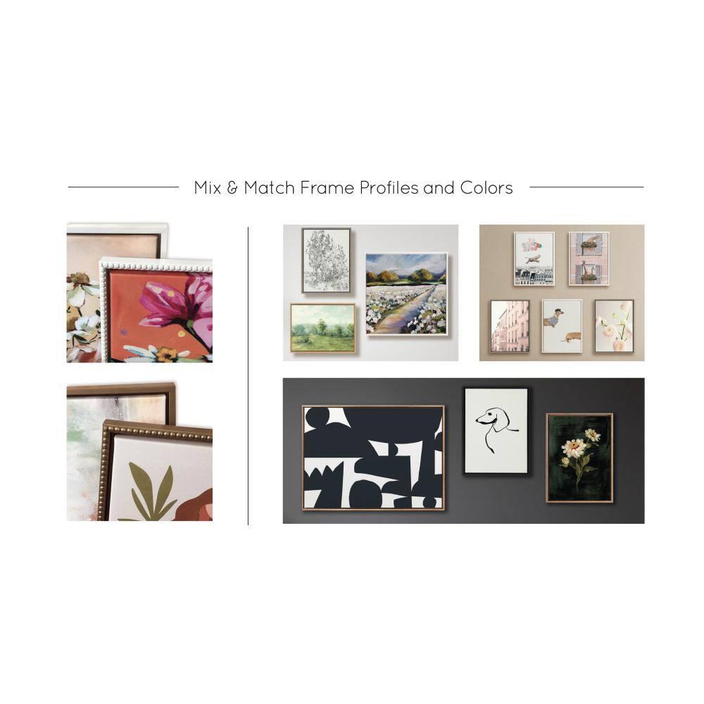 28"x38" Sylvie Beaded Beach Day Framed Canvas by Abraham Hunter White - Kate & Laurel All Things Decor: Modern Style, Plastic Frame