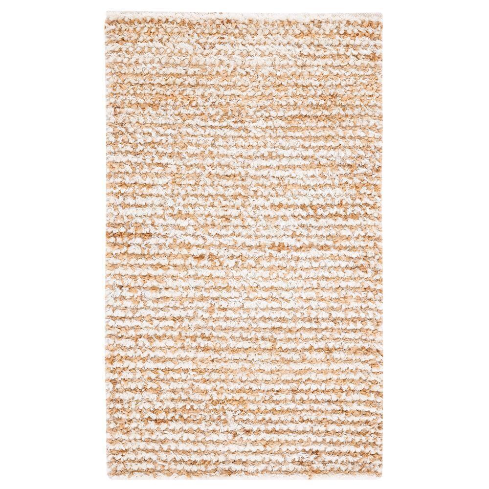 Classic Shag SG640 Hand Woven Area Rug - White/Beige - 4'x6' - Safavieh.