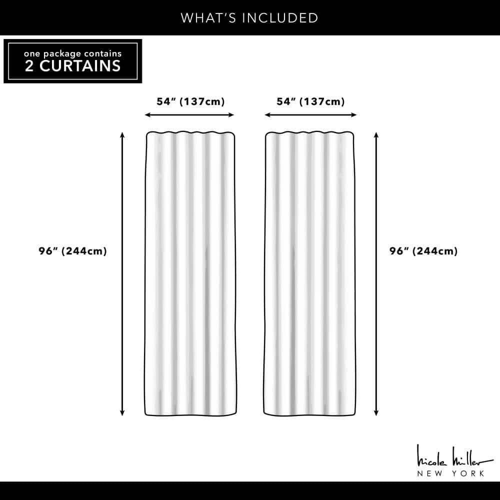 Nicole Miller Nicole Miller Faux Linen Slub Textured Hidden Tab/Rod Pocket Top Light Filtering Curtain Panel Pair (Set of 2)