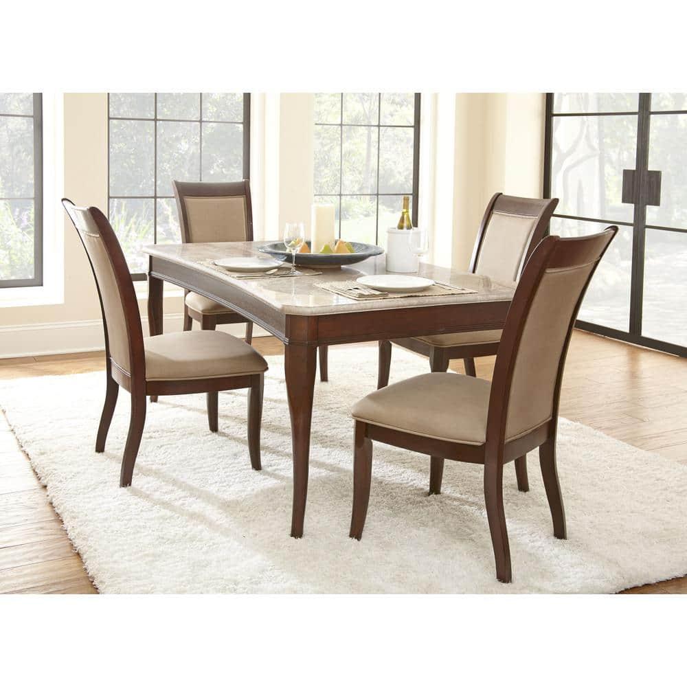 Marseille Marble Top Dining Table in Cherry