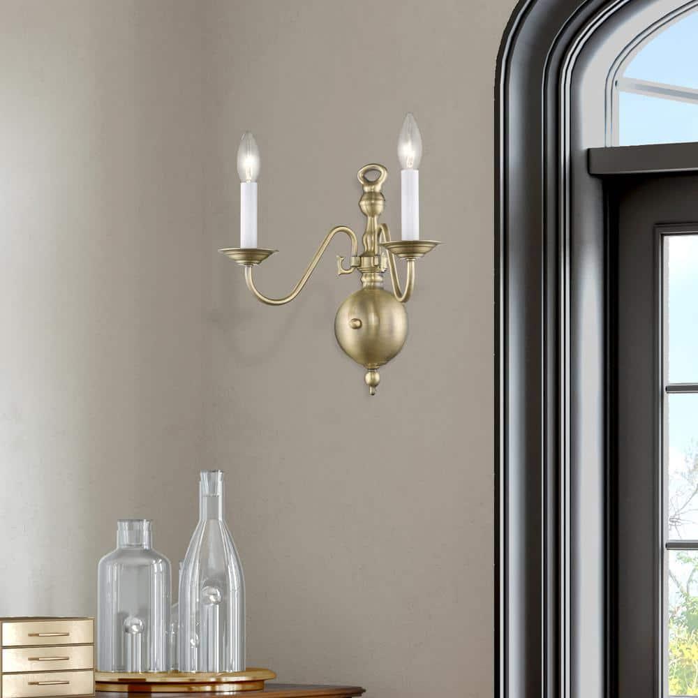 Livex Lighting Williamsburgh 2 - Light Wall Light in  Antique Brass