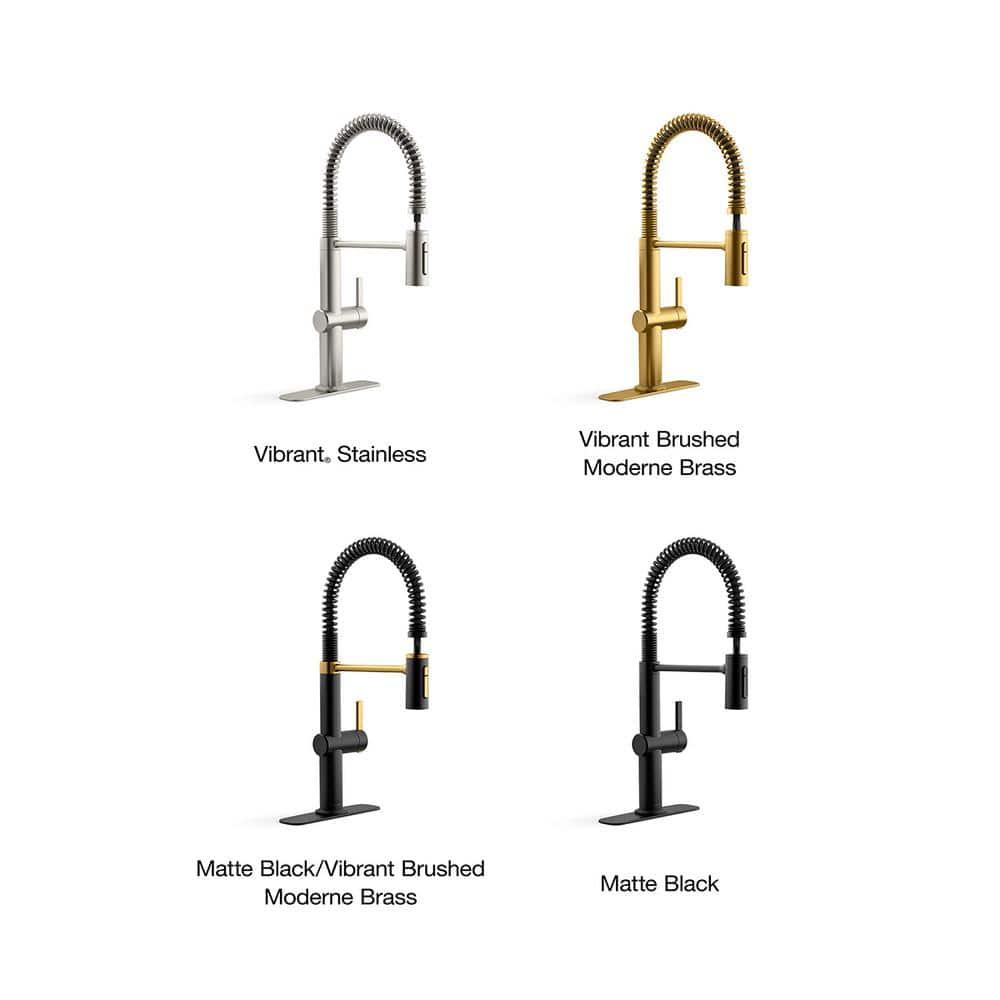 KOHLER Clarus Semi Professional Single Handle Pull Down Sprayer Kitchen Faucet in Vibrant Stainless