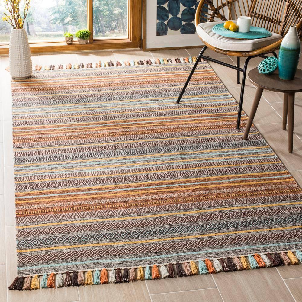 Montauk MTK901 Hand Woven Indoor Area Rug - Turquoise/Brown - 8'x10' - Safavieh.