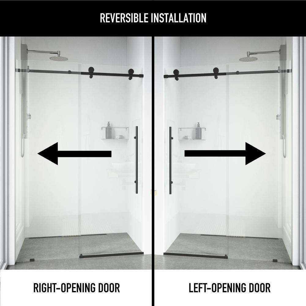 Elan E-Class 44-48" W x 76" H Sliding Frameless Shower Door with 3/8" Clear Glass