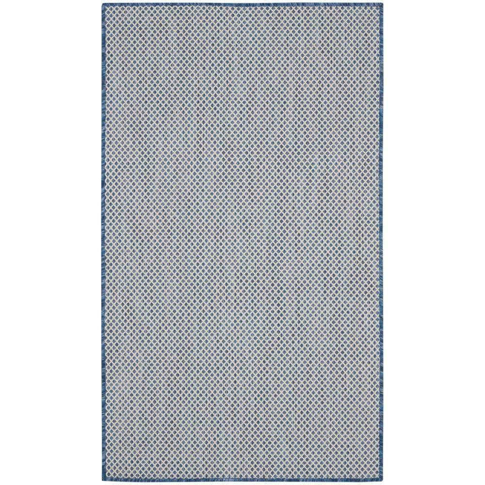 Nourison Courtyard COU01 Indoor/outdoor Area Rug - Ivory Blue 3' x 5'