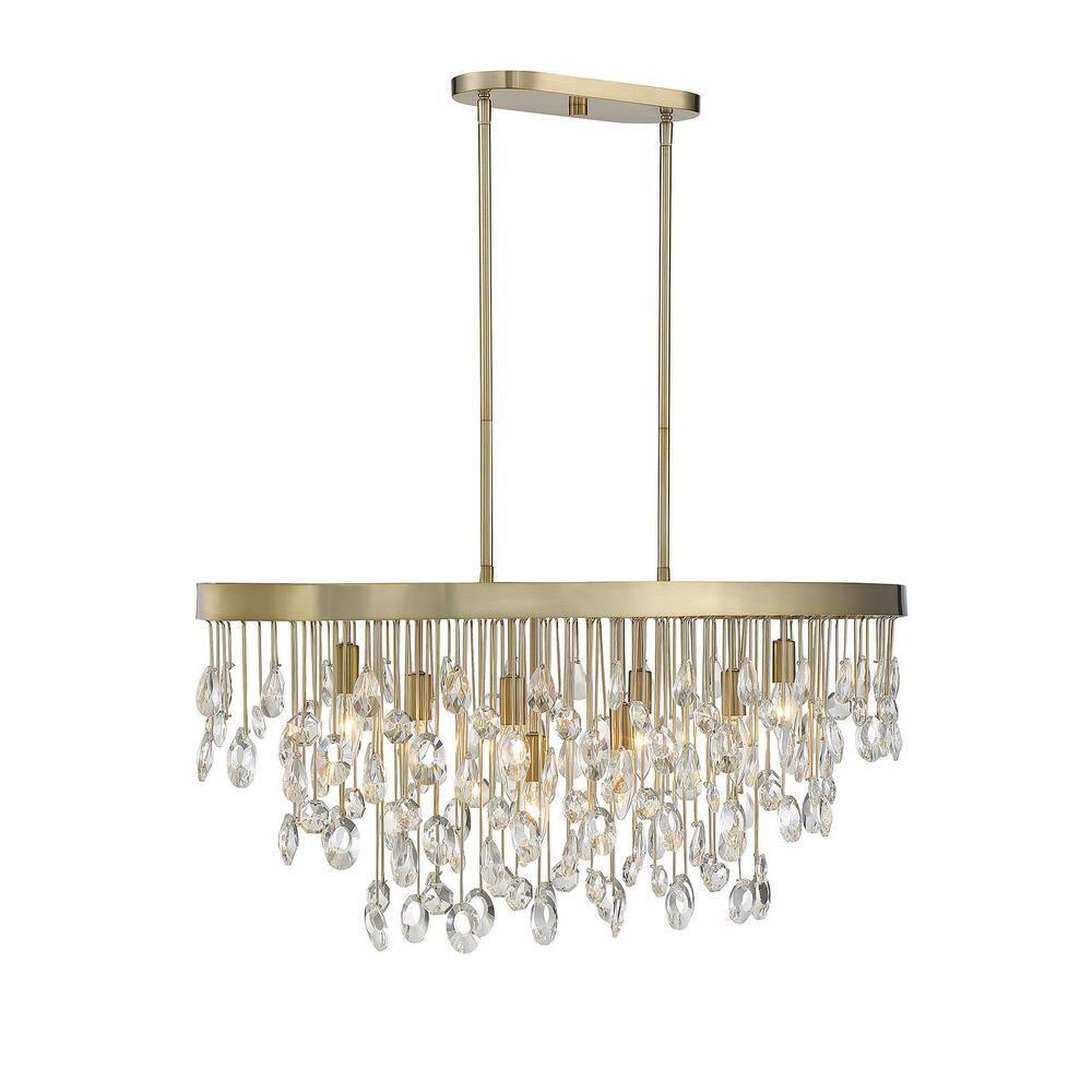 Livorno 8-Light Oval Chandelier in Noble Brass