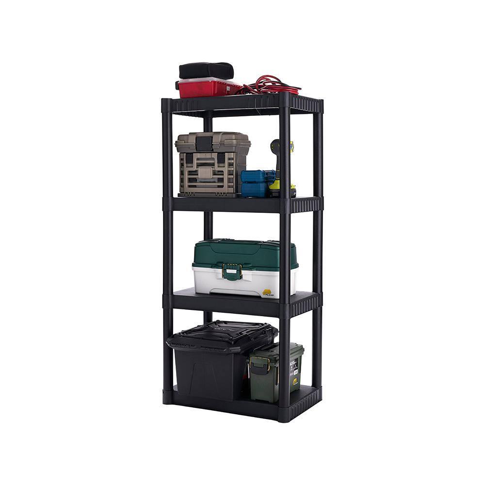 Plano 4-Shelf Standard Duty Plastic Storage Shelves, 48” x 21” x 14”, 200lb Capacity