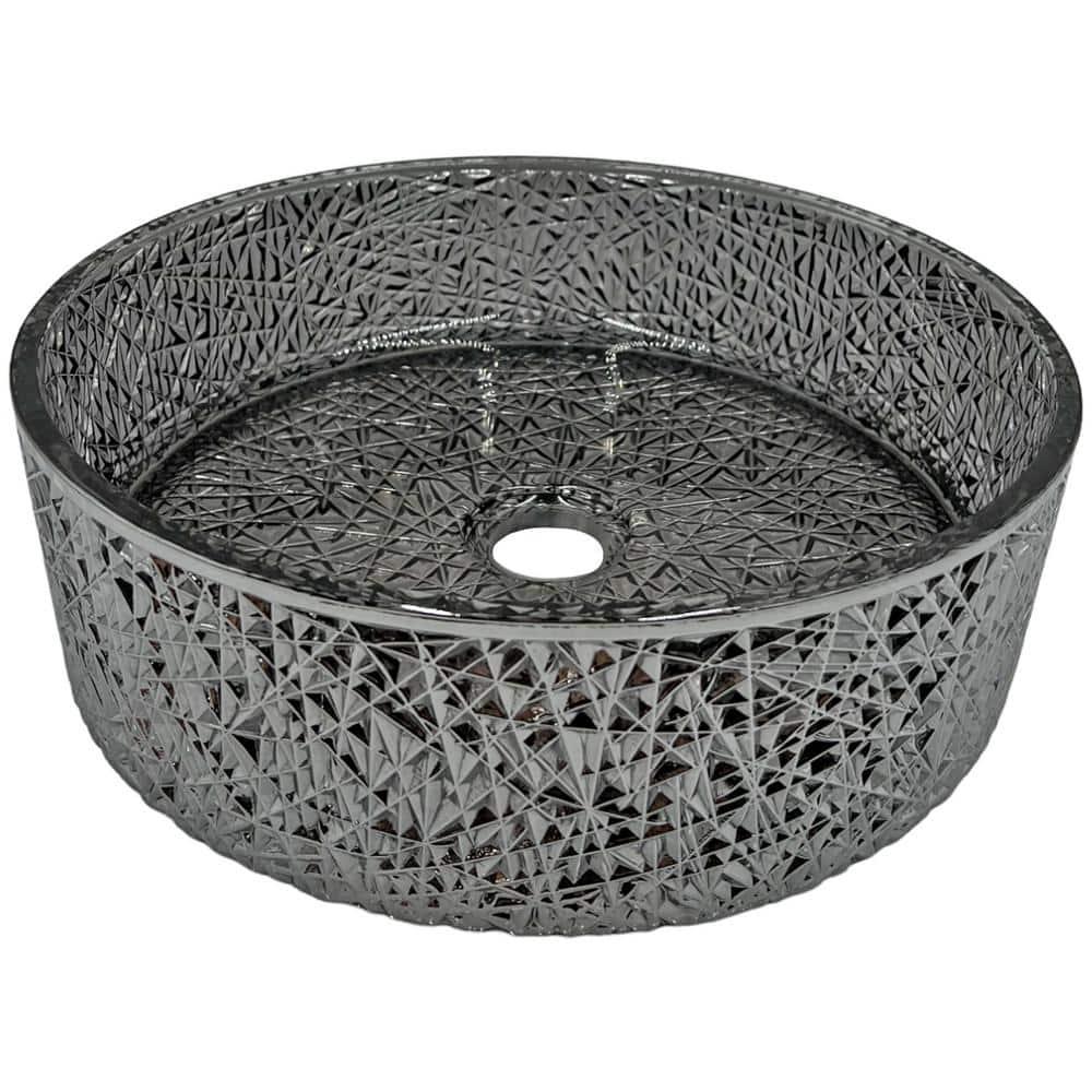 Stadium 14" Glass Circular Bathroom Vessel Sink - Timeless Collection