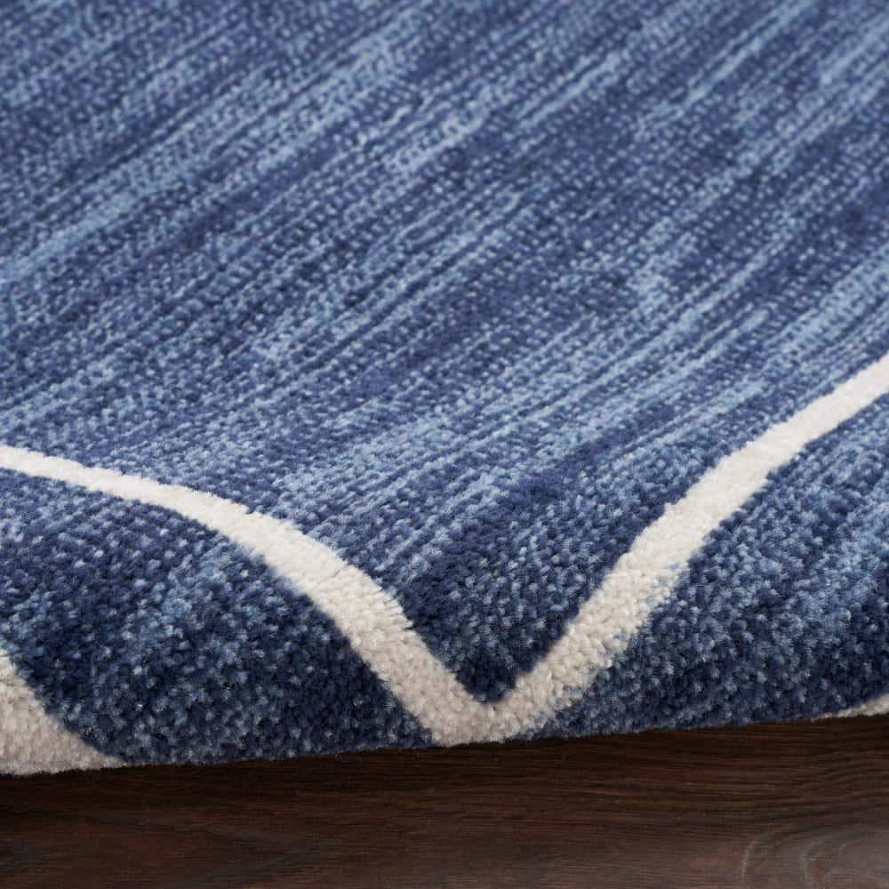 Nourison Essentials 10' x 14' Navy/Ivory Contemporary Indoor/Outdoor Rug