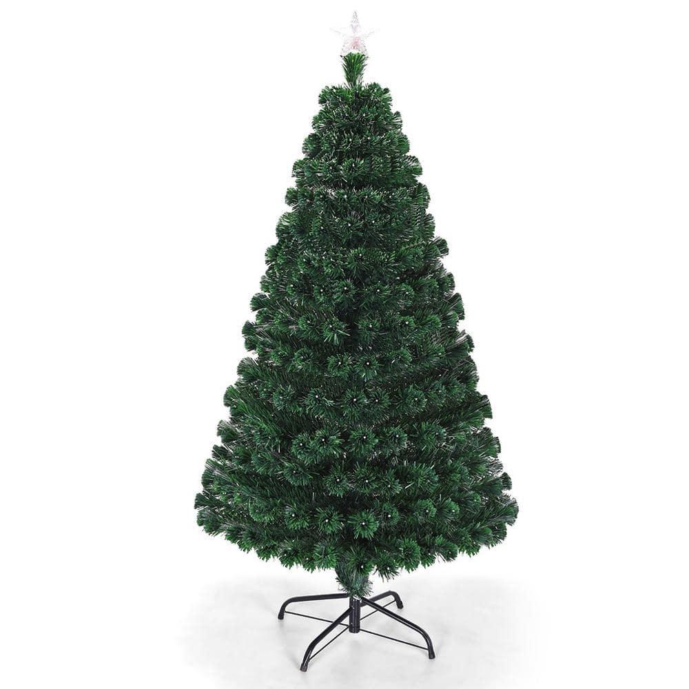 5 ft. White Pre-Lit LED Artificial Christmas Tree with Top Star