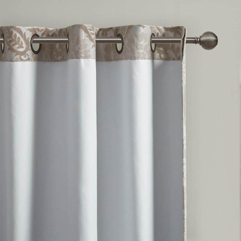 SunSmart Amelia Knitted Jacquard Paisley Total Blackout Grommet Top Curtain Panel