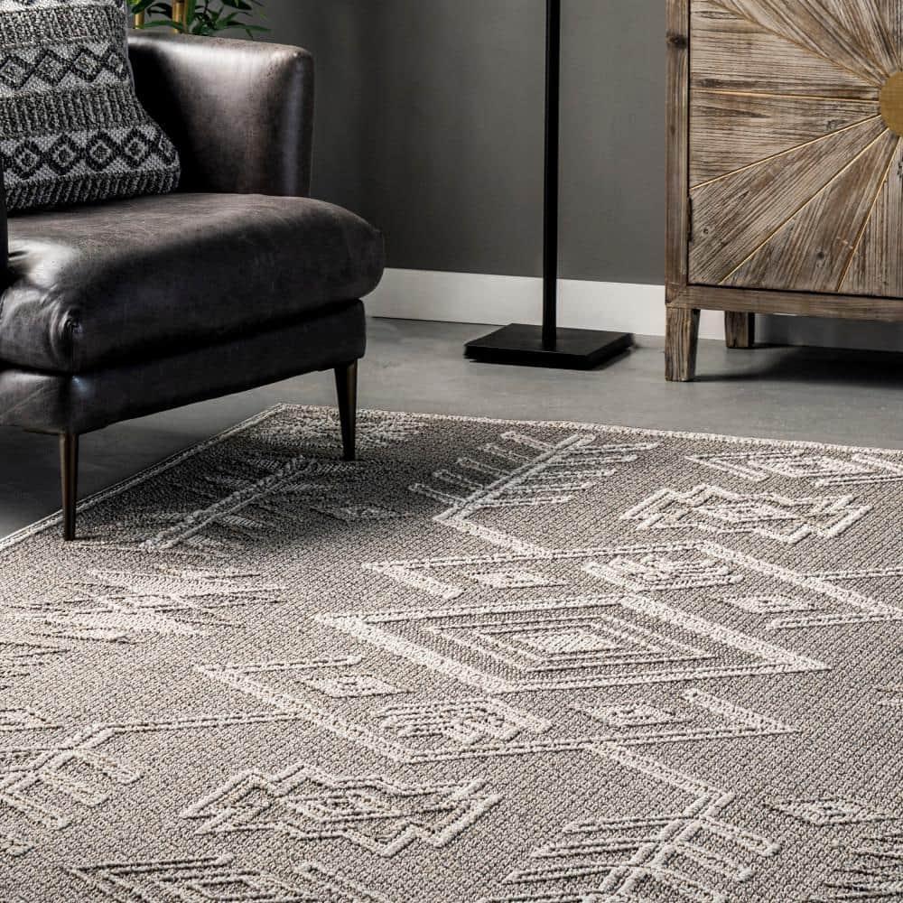 Nuloom Theresa Textured Southwestern Indoor Area Rug - Grey 5x7