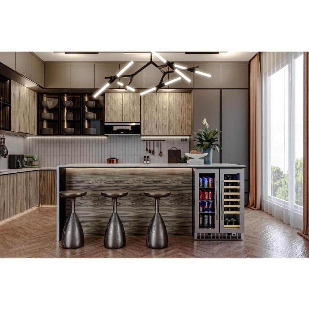 KoolMore Koolmore 24 in. Width 21 Bottles and 60 Cans Dual Zone Freestanding/Built-In Wine & Beverage Refrigerator.