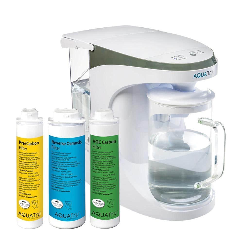 AquaTru Carafe Countertop Glass Water Purifier, 64 Fl Oz