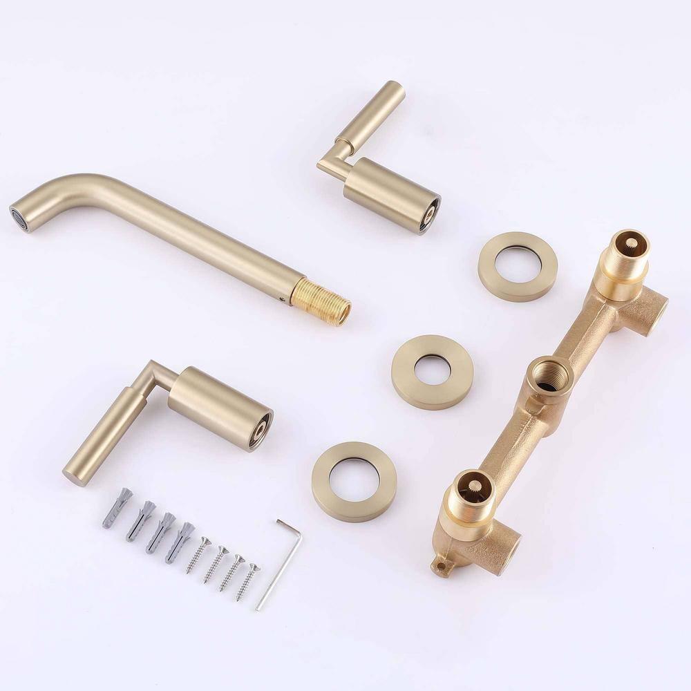 10.08" Widespread Bathroom Faucet 3 Hole, 2-handle Bathroom Sink Faucet with Drain Assembly