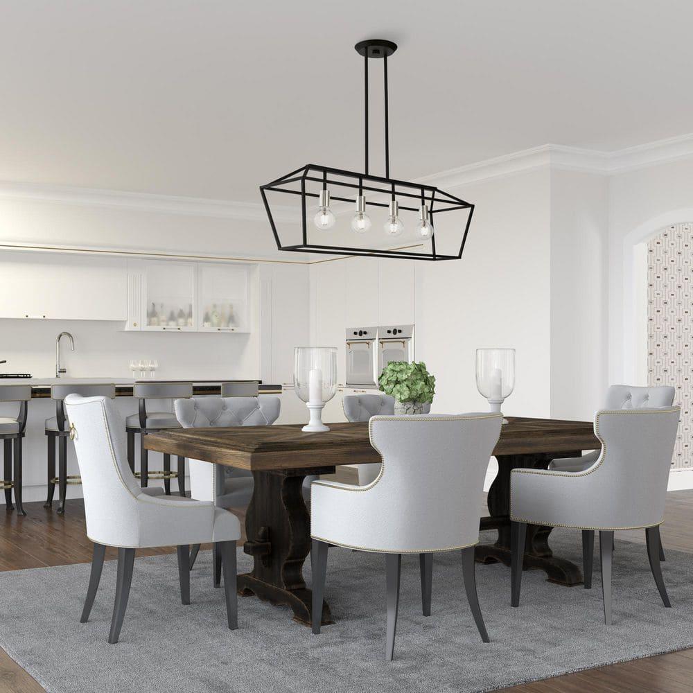 Livex Lighting Devone 4 - Light Chandelier in  Black/Brushed Nickel
